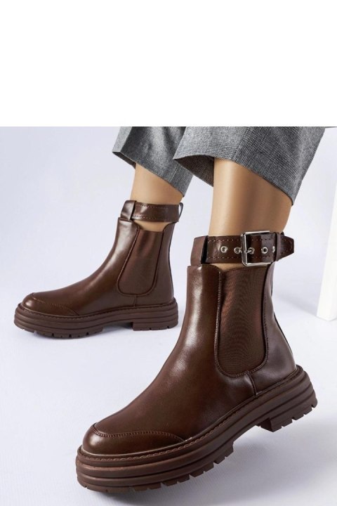 Brązowe botki z ozdobnym zapięciem Jonesboro - Solea Brązowe botki z ozdobnym zapięciem Jonesboro - Solea