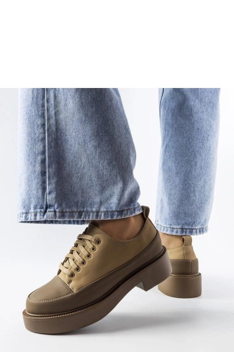 Brązowe półbuty na płaskim obcasie Merico - Solea Brązowe półbuty na płaskim obcasie Merico - Solea