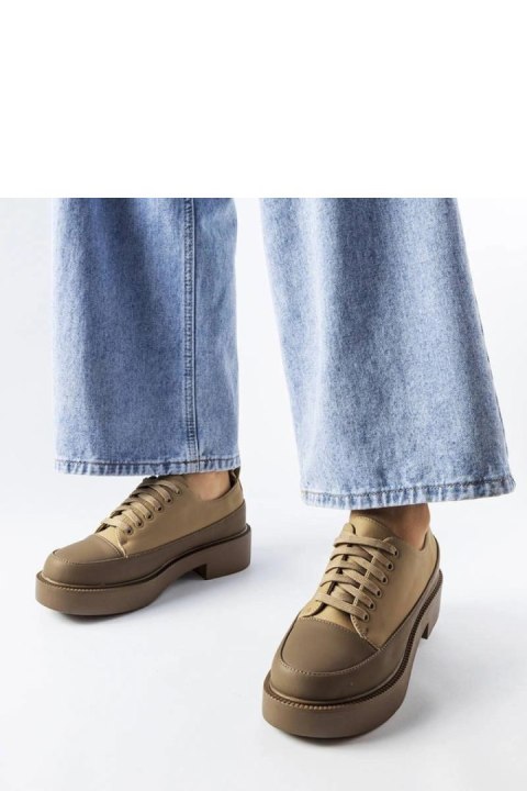 Brązowe półbuty na płaskim obcasie Merico - Solea Brązowe półbuty na płaskim obcasie Merico - Solea