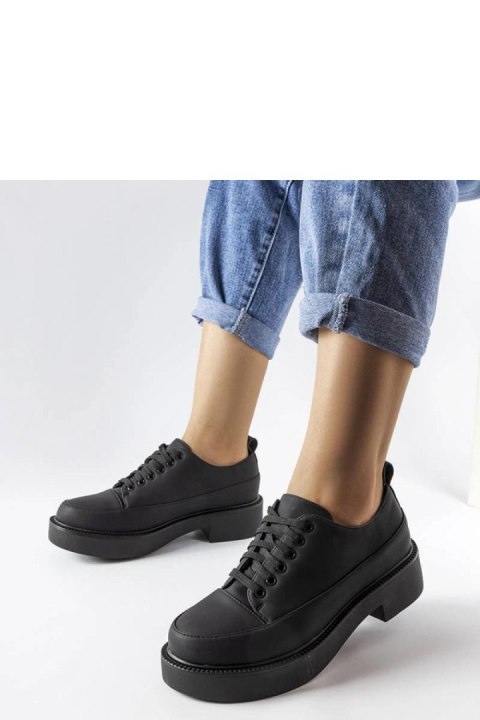 Czarne półbuty na płaskim obcasie Merico - Solea Czarne półbuty na płaskim obcasie Merico - Solea