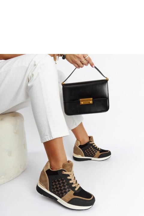 Czarne sneakersy na koturnie Chestnut - Solea Czarne sneakersy na koturnie Chestnut - Solea