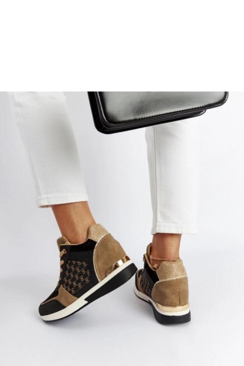 Czarne sneakersy na koturnie Chestnut - Solea Czarne sneakersy na koturnie Chestnut - Solea