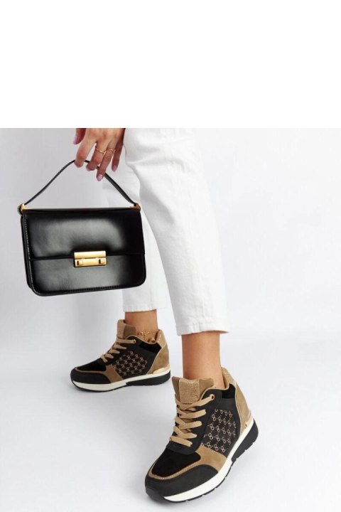 Czarne sneakersy na koturnie Chestnut - Solea Czarne sneakersy na koturnie Chestnut - Solea