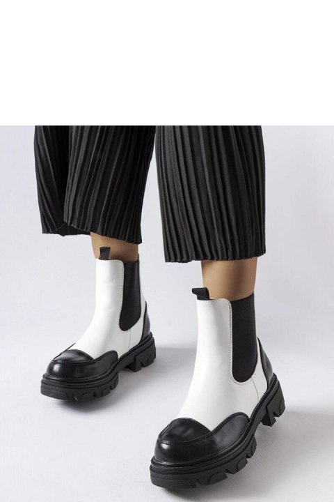 Czarno-białe wsuwane botki Albany - Solea Czarno-białe wsuwane botki Albany - Solea