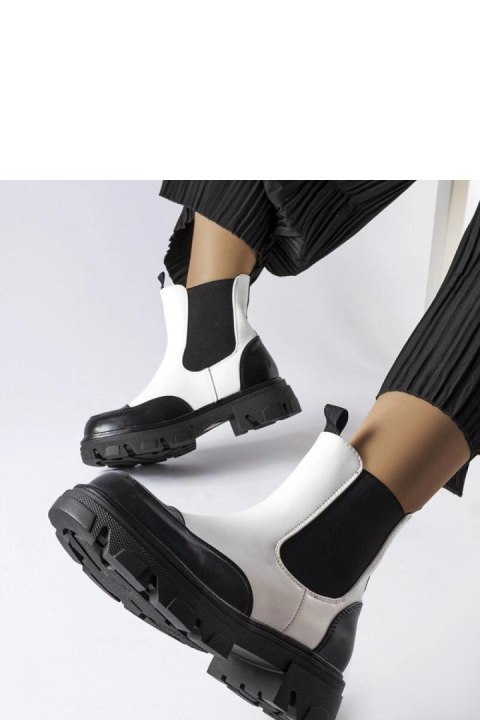 Czarno-białe wsuwane botki Albany - Solea Czarno-białe wsuwane botki Albany - Solea