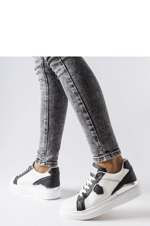 Biało-czarne sneakersy ze srebrnym akcentem Via - Solea Biało-czarne sneakersy ze srebrnym akcentem Via - Solea