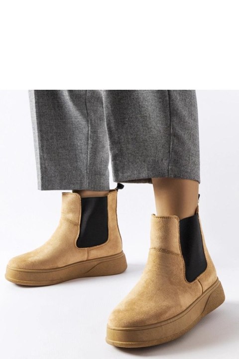 Ciemnobeżowe botki na platformie Benilde - Solea Ciemnobeżowe botki na platformie Benilde - Solea