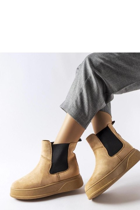 Ciemnobeżowe botki na platformie Benilde - Solea Ciemnobeżowe botki na platformie Benilde - Solea