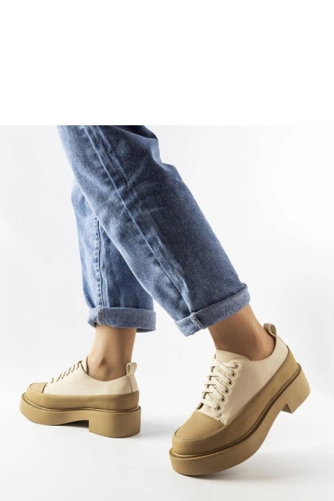 Ciemnobeżowe półbuty na płaskim obcasie Merico - Solea Ciemnobeżowe półbuty na płaskim obcasie Merico - Solea