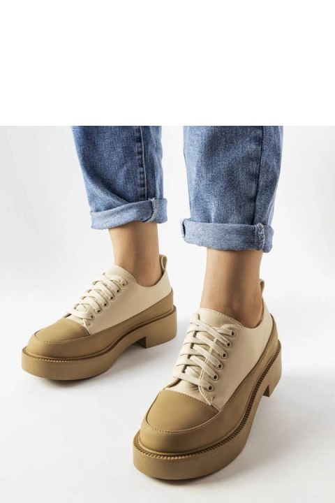 Ciemnobeżowe półbuty na płaskim obcasie Merico - Solea Ciemnobeżowe półbuty na płaskim obcasie Merico - Solea