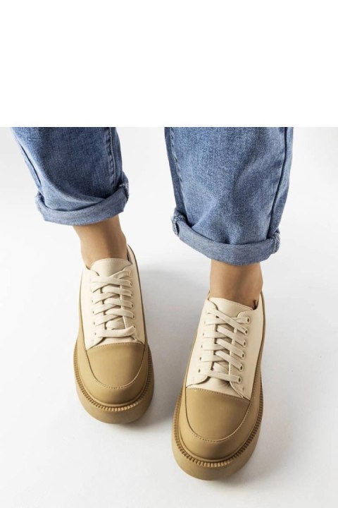 Ciemnobeżowe półbuty na płaskim obcasie Merico - Solea Ciemnobeżowe półbuty na płaskim obcasie Merico - Solea