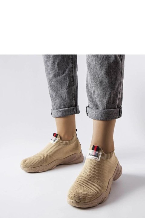 Ciemnobeżowe wsuwane buty sportowe damskie Greco - Solea Ciemnobeżowe wsuwane buty sportowe damskie Greco - Solea