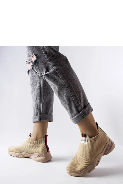 Ciemnobeżowe wsuwane buty sportowe damskie Greco - Solea Ciemnobeżowe wsuwane buty sportowe damskie Greco - Solea