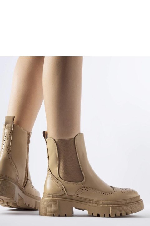 Ciemnobeżowe botki z przeszyciami Castella - Solea Ciemnobeżowe botki z przeszyciami Castella - Solea
