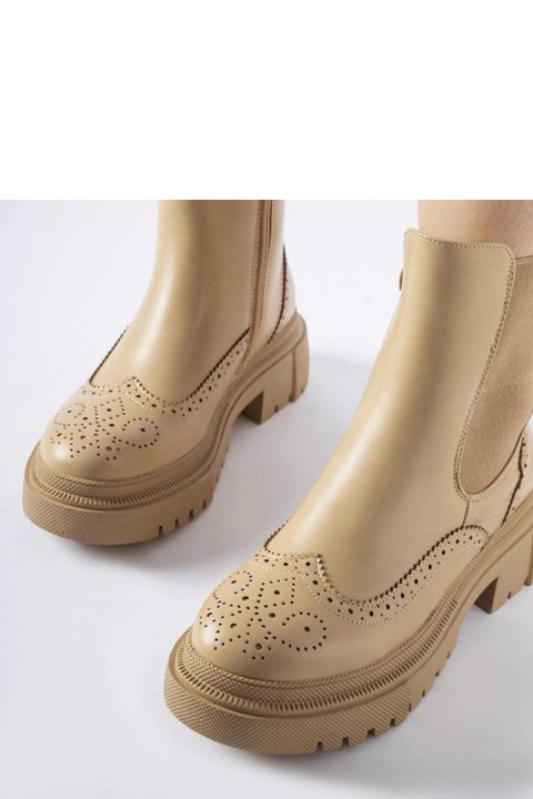 Ciemnobeżowe botki z przeszyciami Castella - Solea Ciemnobeżowe botki z przeszyciami Castella - Solea