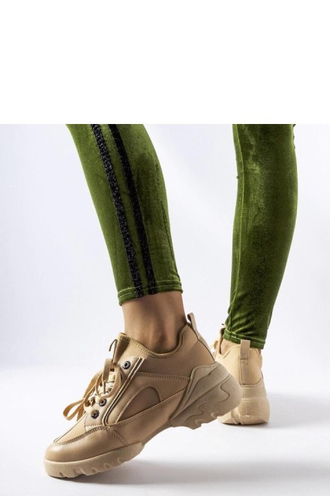 Ciemnobeżowe sneakersy z elastyczną cholewką Abal - Solea