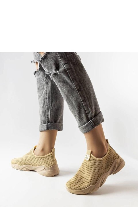 Ciemnobeżowe wsuwane buty sportowe damskie Azalee - Solea Ciemnobeżowe wsuwane buty sportowe damskie Azalee - Solea