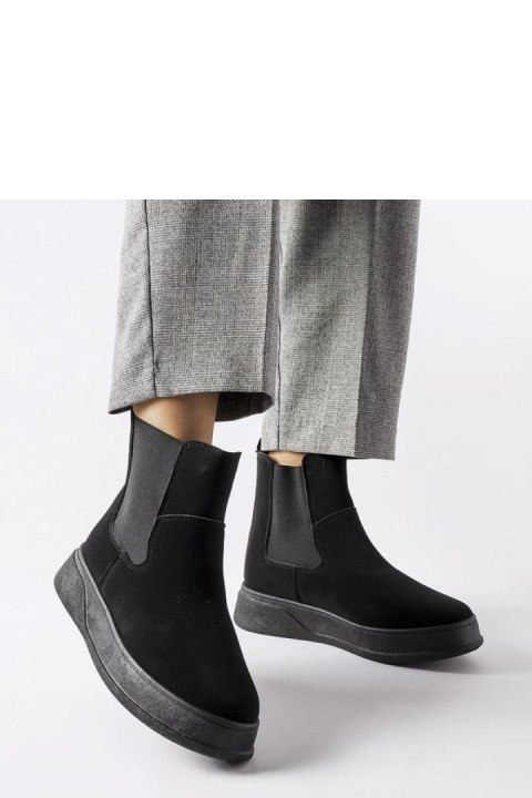 Czarne botki na platformie Benilde - Solea Czarne botki na platformie Benilde - Solea