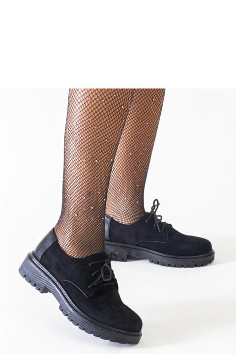 Czarne casualowe sznurowane półbuty z eko-zamszu Kalila - Solea Czarne casualowe sznurowane półbuty z eko-zamszu Kalila - Solea