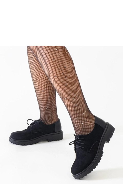 Czarne casualowe sznurowane półbuty z eko-zamszu Kalila - Solea Czarne casualowe sznurowane półbuty z eko-zamszu Kalila - Solea