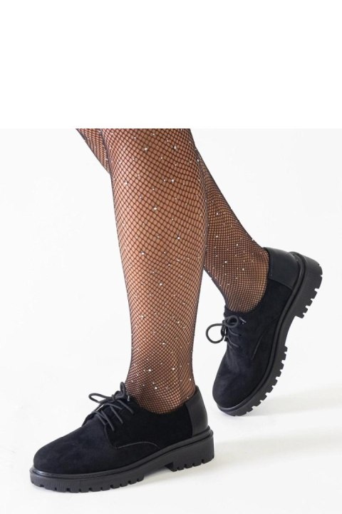 Czarne casualowe sznurowane półbuty z eko-zamszu Kalila - Solea Czarne casualowe sznurowane półbuty z eko-zamszu Kalila - Solea