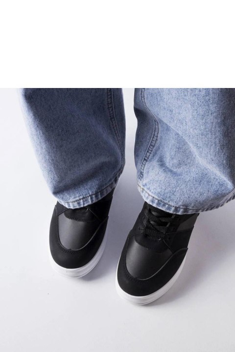 Czarne sneakersy na koturnie CinqMars - Solea