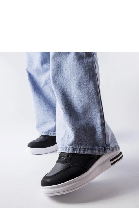 Czarne sneakersy na koturnie CinqMars - Solea