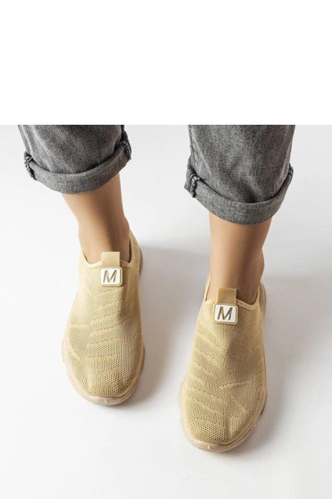 Ciemnobeżowe materiałowe buty sportowe damskie Aaron - Solea Ciemnobeżowe materiałowe buty sportowe damskie Aaron - Solea