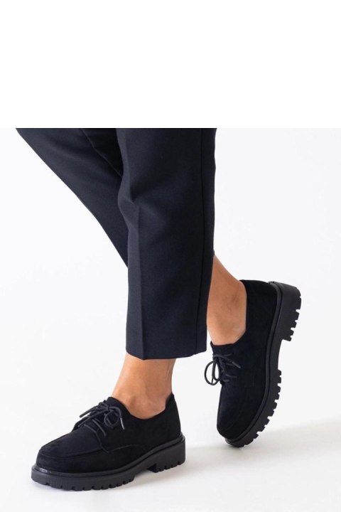 Czarne casualowe sznurowane półbuty z eko-zamszu Eduardana - Solea Czarne casualowe sznurowane półbuty z eko-zamszu Eduardana - Solea