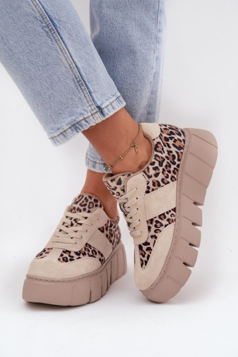 Buty Sportowe Model Vinceza 66841 Panterka Beige - Step in style Buty Sportowe Model Vinceza 66841 Panterka Beige - Step in style