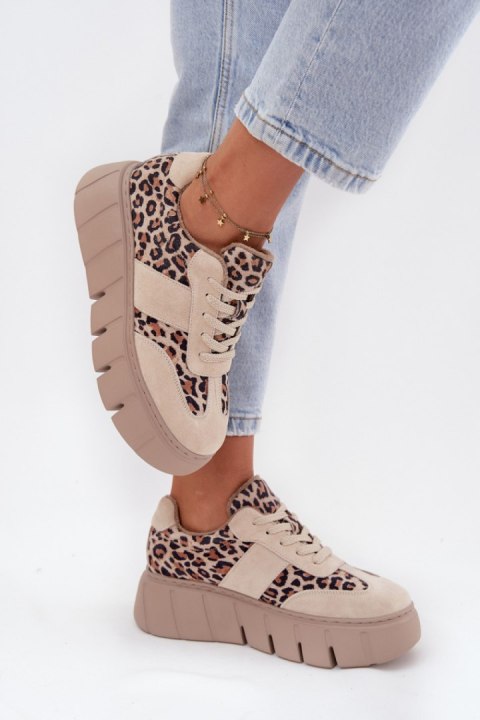 Buty Sportowe Model Vinceza 66841 Panterka Beige - Step in style Buty Sportowe Model Vinceza 66841 Panterka Beige - Step in style
