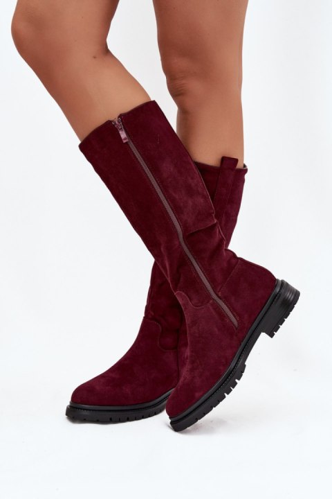 Kozaki Model Delyssa 6366 Bordo - Step in style
