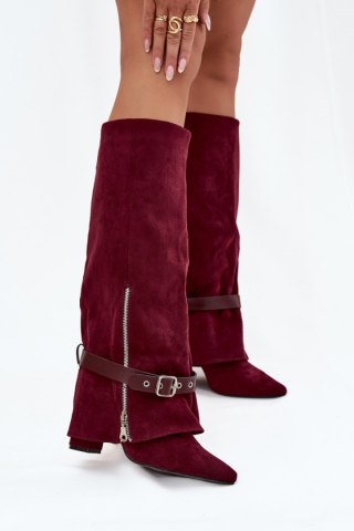 Kozaki Model Jolivine 2502A-1 Bordo Zamsz - Step in style