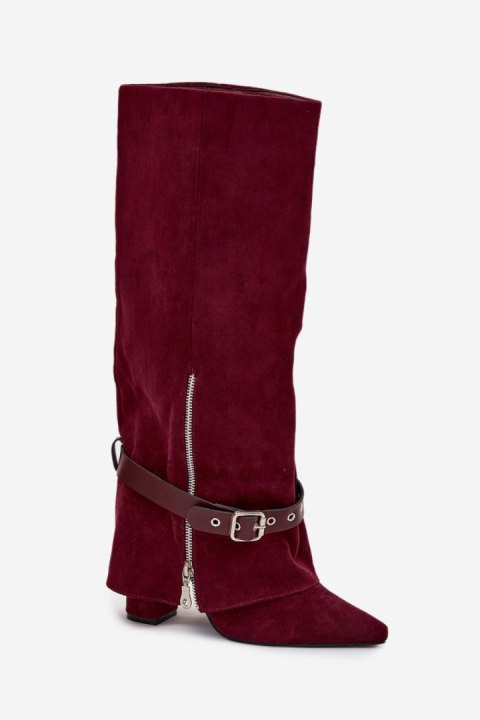 Kozaki Model Jolivine 2502A-1 Bordo Zamsz - Step in style